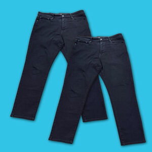 2 x Lucky Brand Men’s Black Jeans W36 L30 Straight Fit Stretch Denim Bundle Lot